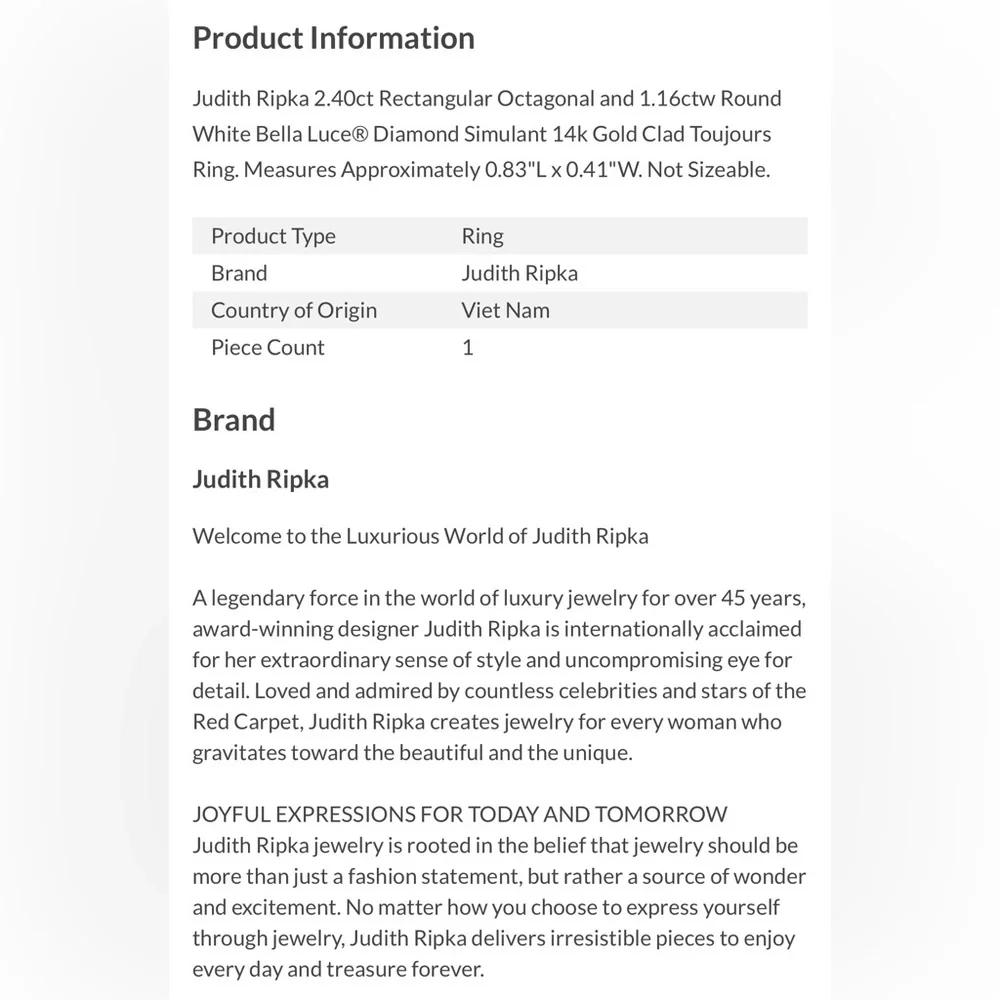 Judith Ripka White Gold Clad - Picture 8 of 8